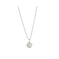 Marazzini - Collier métal rhodié, cristal vert clair - Réf RHMINPECDI