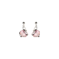 Marazzini - Boucles d'oreilles métal rhodié, cristaux rose clair - Réf RHMINROOE1