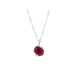 Marazzini - Collier métal rhodié, cristal rouge - Réf RHMINSMCDI