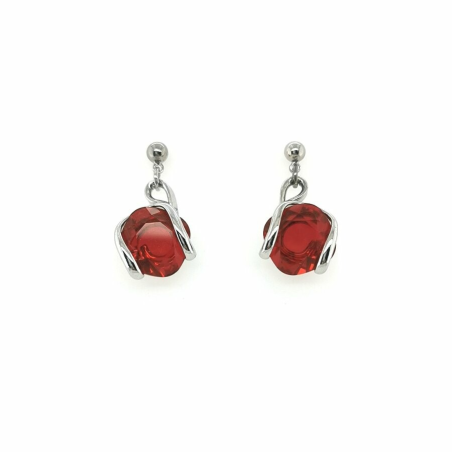 Marazzini - Bracelet métal rhodié, cristaux rouges - Réf RHMINSMOE1