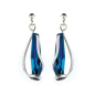 Marazzini - Boucles d'oreilles pendantes, métal rhodié, cristaux bleu bermude - Réf RHSSTBBOE1
