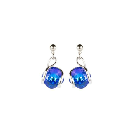 Marazzini - Boucles d'oreilles métal doré, cristal bleu - Réf RHMINBDOE1