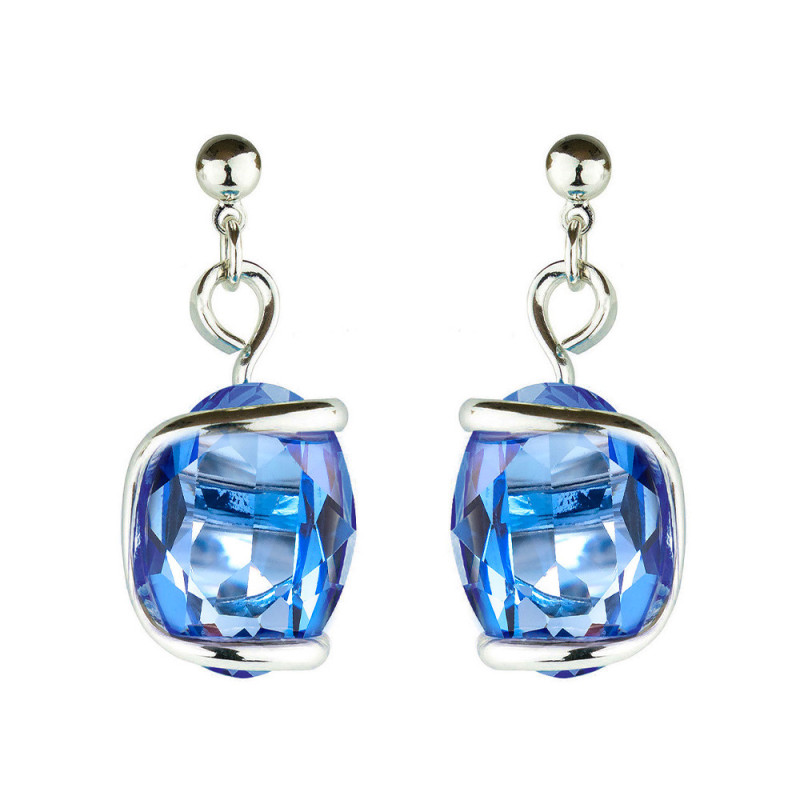 Marazzini - Boucles d'oreilles métal doré, cristal bleu saphir - Réf RHMOVSAOE1