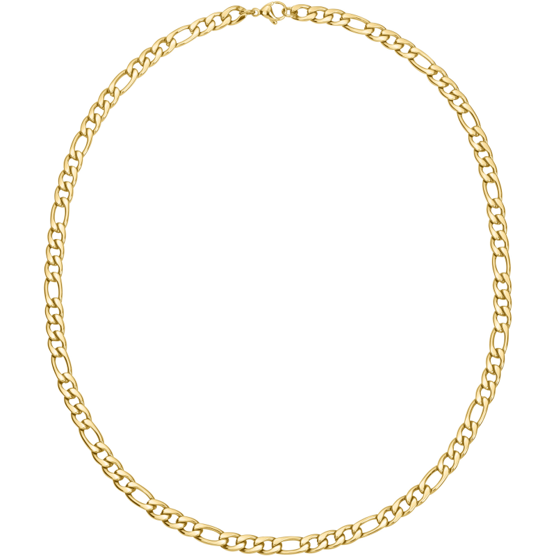Phebus - Collier acier IP doré maille gourmette 55 cm Ref 75-0204