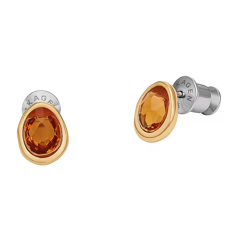 Skagen - Boucles d'oreilles Duo pierres et acier bicolore - Réf SKJ1739710