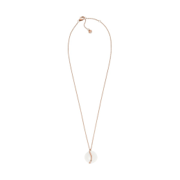 Skagen - Collier verre blanc et acier doré rose - Réf SKJ1813791
