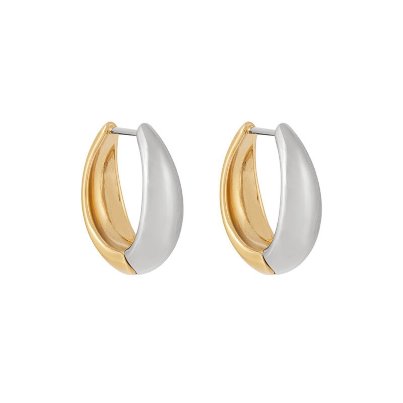 Skagen - Boucles d'oreilles créoles acier bicolore - Réf SKJ1819998