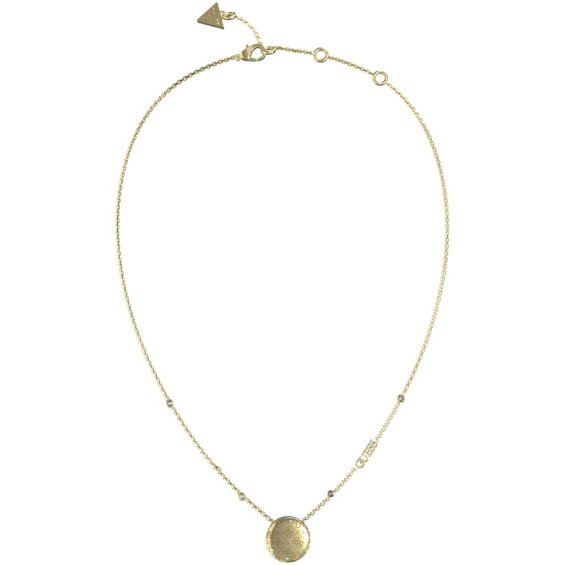 Guess - Collier 4G Rising acier doré pièce motif avec tranche pavée Ref JUBN04263JWYG