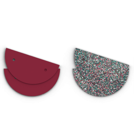 Les Georgettes - Cuir Boucles d'oreilles 43 mm Framboise Soft/Paillette multicolore - Ref 703218499DH000