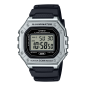 Casio - Montre Mixte  Timeless grise bracelet en résine noir - ref W-218HM-7AVEF