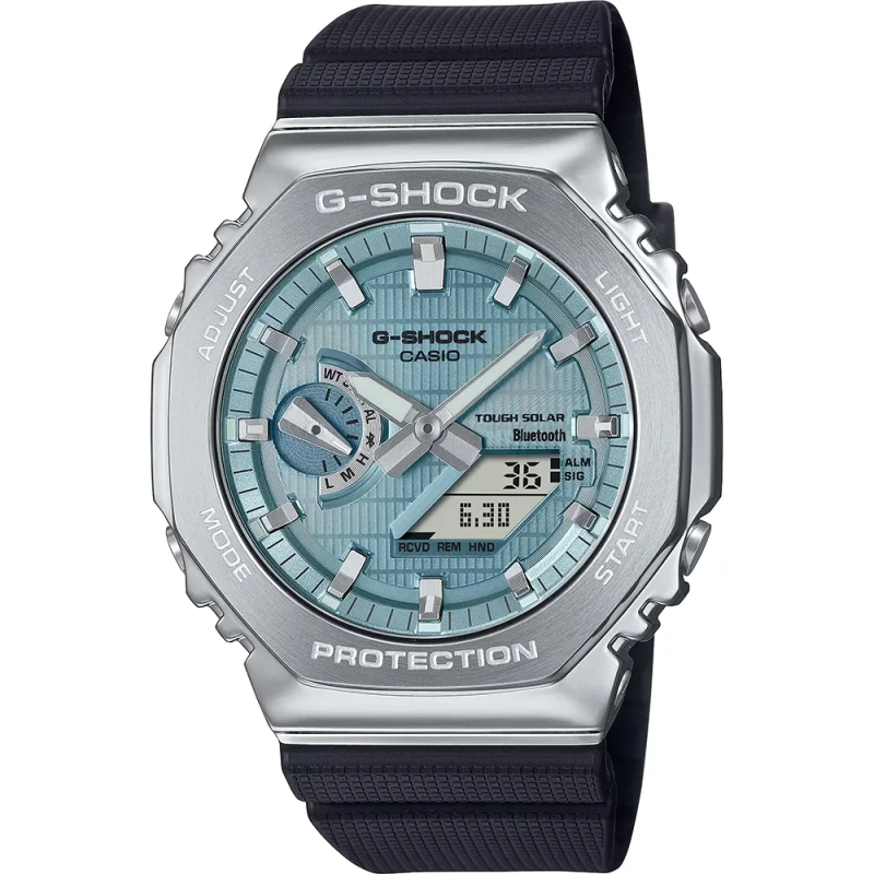 Casio - Montre Homme  G-Shock solaire bleu - ref GBM-2100A-1A2ER