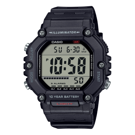 Casio - Montre Homme  Timeless digitale noire - ref AE-1600H-1AVEF