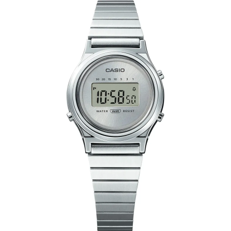 Casio - Montre Femme  Round New Design grise avec bracelet en acier - ref LA700WE-7AEF