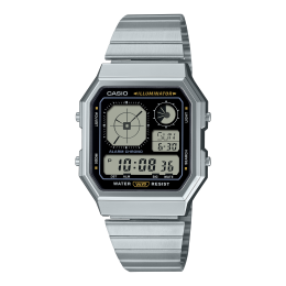 Casio - Montre Homme  Vintage noire - ref A130WE-1AEF