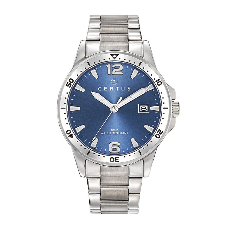 Certus - Montre Homme  bleue bracelet en acier - ref 616457