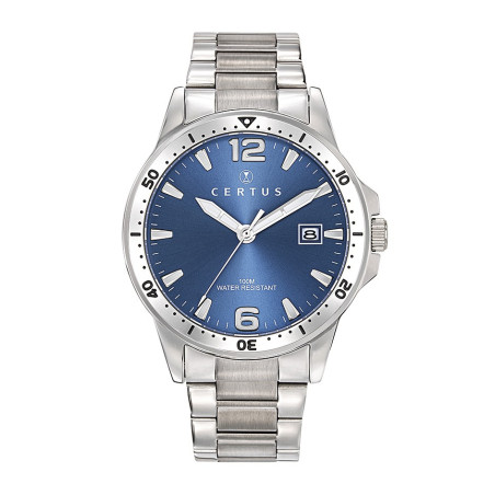 Certus - Montre Homme  bleue bracelet en acier - ref 616457
