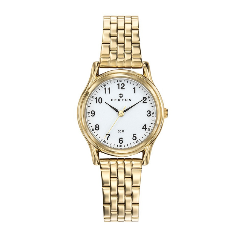 Certus - Montre Femme  blanche acier doré - ref 630689