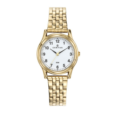 Certus - Montre Femme  blanche acier doré - ref 630689