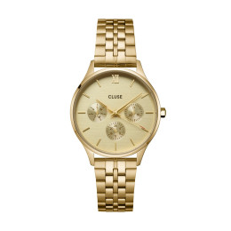 Cluse - Montre Femme  Minuit Multifonction acier doré - ref CW10701