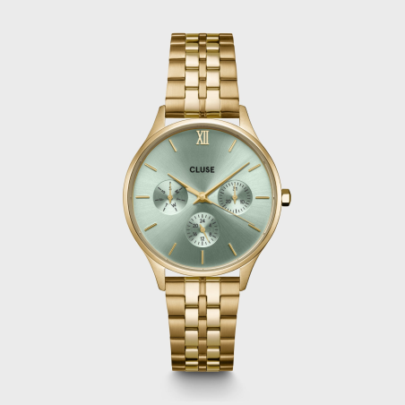 Cluse - Montre Femme  Minuit Multifonction verte - ref CW10709