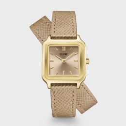 Cluse - Montre Femme  Gracieuse Petite beige acier doré - ref CW11813