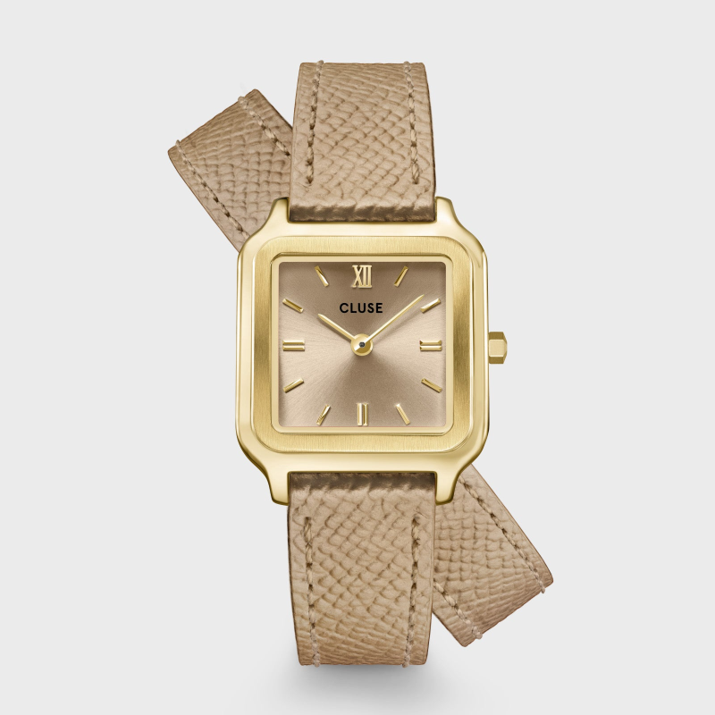 Cluse - Montre Femme  Gracieuse Petite beige acier doré - ref CW11813