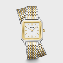 Cluse - Montre Femme  Gracieuse Petite blanche acier bicolore - ref CW11814
