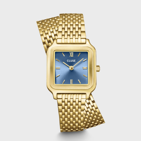 Cluse - Montre Femme  Gracieuse Petite bleue acier doré - ref CW11816