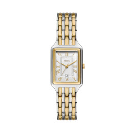 Fossil - Montre Femme  Raquel blanche acier bicolore - ref ES5368