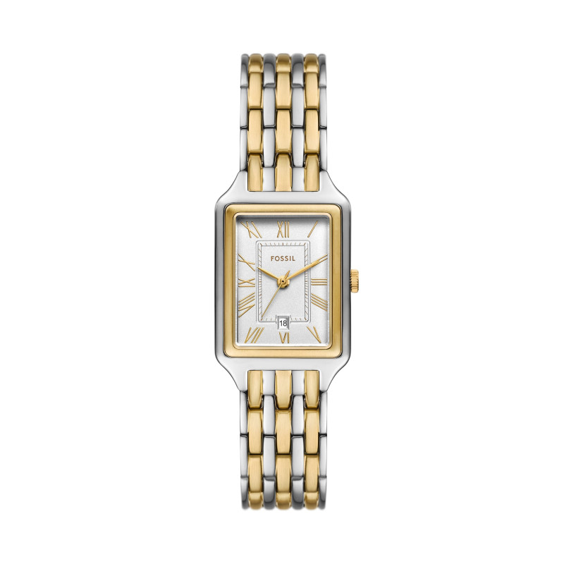 Fossil - Montre Femme  Raquel blanche acier bicolore - ref ES5368