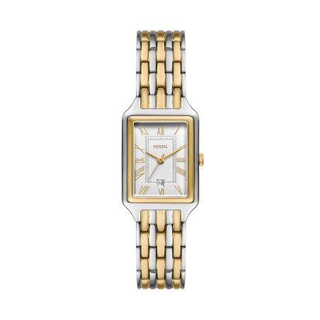 Fossil - Montre Femme  Raquel blanche acier bicolore - ref ES5368