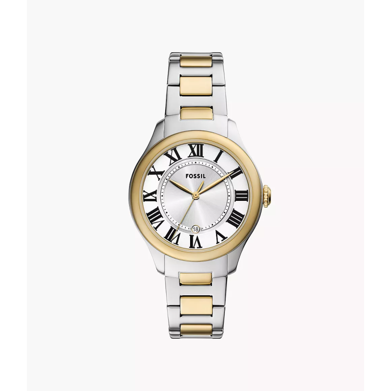 Fossil - Montre Femme  Gilmore grise acier bicolore - ref ES5396