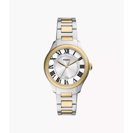 Fossil - Montre Femme  Gilmore grise acier bicolore - ref ES5396
