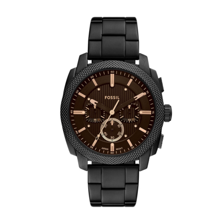 Fossil - Montre Homme  Machine marron acier - ref FS6097