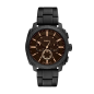 Fossil - Montre Homme  Machine marron acier - ref FS6097