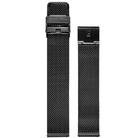 Pierre Lannier - Montre Homme Bracelet  acier milanais noir 18 mm - ref BRA031A1899