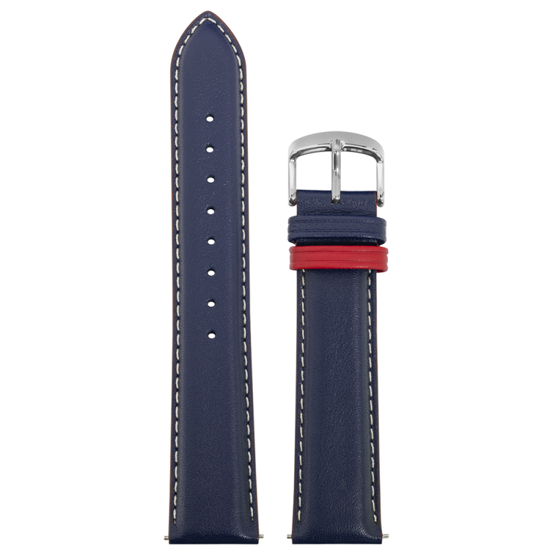 Pierre Lannier - Montre Homme Bracelet  cuir bleu 20 mm - ref BRA029A2061