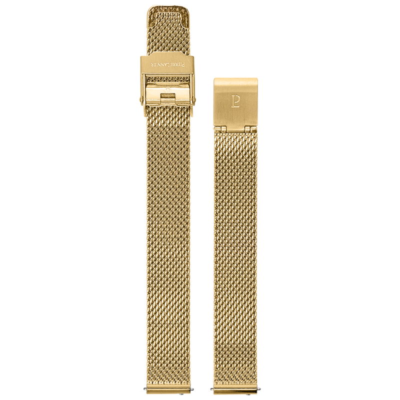 Pierre Lannier - Montre Femme Bracelet  acier milanais doré 12 mm - ref BRA009A1222