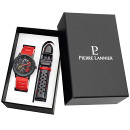 Pierre Lannier - Montre Homme Coffret  Paddock noire - ref 441F459