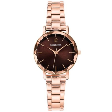 Pierre Lannier - Montre Femme Coffret  Multiples marron bracelet chaîne à perles naturelles Tallia - ref 175F988