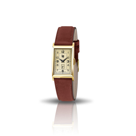 LIP - Montre Mixte  Churchill T18 jaune cuir brun - ref 671014