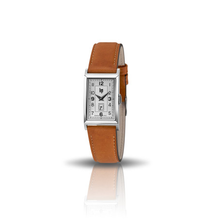 LIP - Montre Mixte  Churchill T18 blanche cuir brun - ref 671015