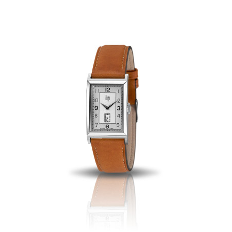 LIP - Montre Homme  Churchill T24 grise dorée cuir brun - ref 671276