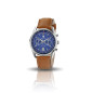 LIP - Montre Homme  Himalaya Chrono bleue cuir brun - ref 671597