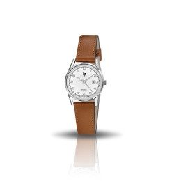 LIP - Montre Femme  Himalaya blanche cuir bordeaux - ref 671611