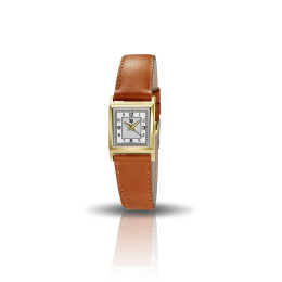 LIP - Montre Femme  Churchill C18 blanche cuir brun - ref 671623