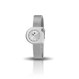 LIP - Montre Femme  Mach 2000 Mini grise maille milanais - ref 671163