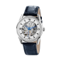 LIP - Montre Homme  Himalaya Squelette grise en cuir bleu - ref 671554