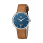 LIP - Montre Homme  Dauphine bleue bracelet cuir brun - ref 671429