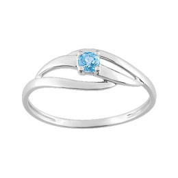 BIJOU COLLECTION - Bague topaze bleue trillon or gris 9 carats Ref 09FK27GT